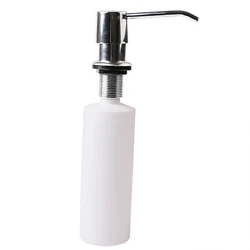 Dispenser di sapone da incasso per lavello da cucina Dispenser di lozione per le mani con testa a pompa da appoggio in acciaio inossidabile nichel spazzolato