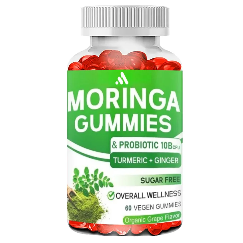 Male and Female Moringa Gummies, Containing Probiotics Turmeric, Frankincense, Ceylon Cinnamon, Intestinal and Immune Support