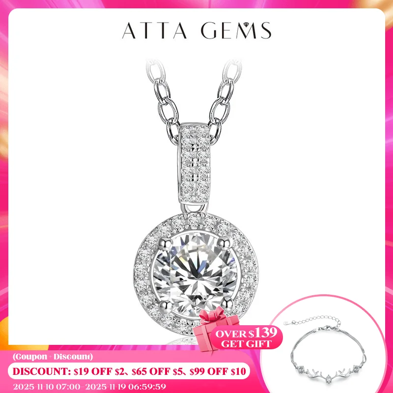 

925 Silver Rhodium plating Pendant For Women Round 6.5mm 1CT lab diamond Luxury Moissanite Gemstone Pendant Necklace for Wedding