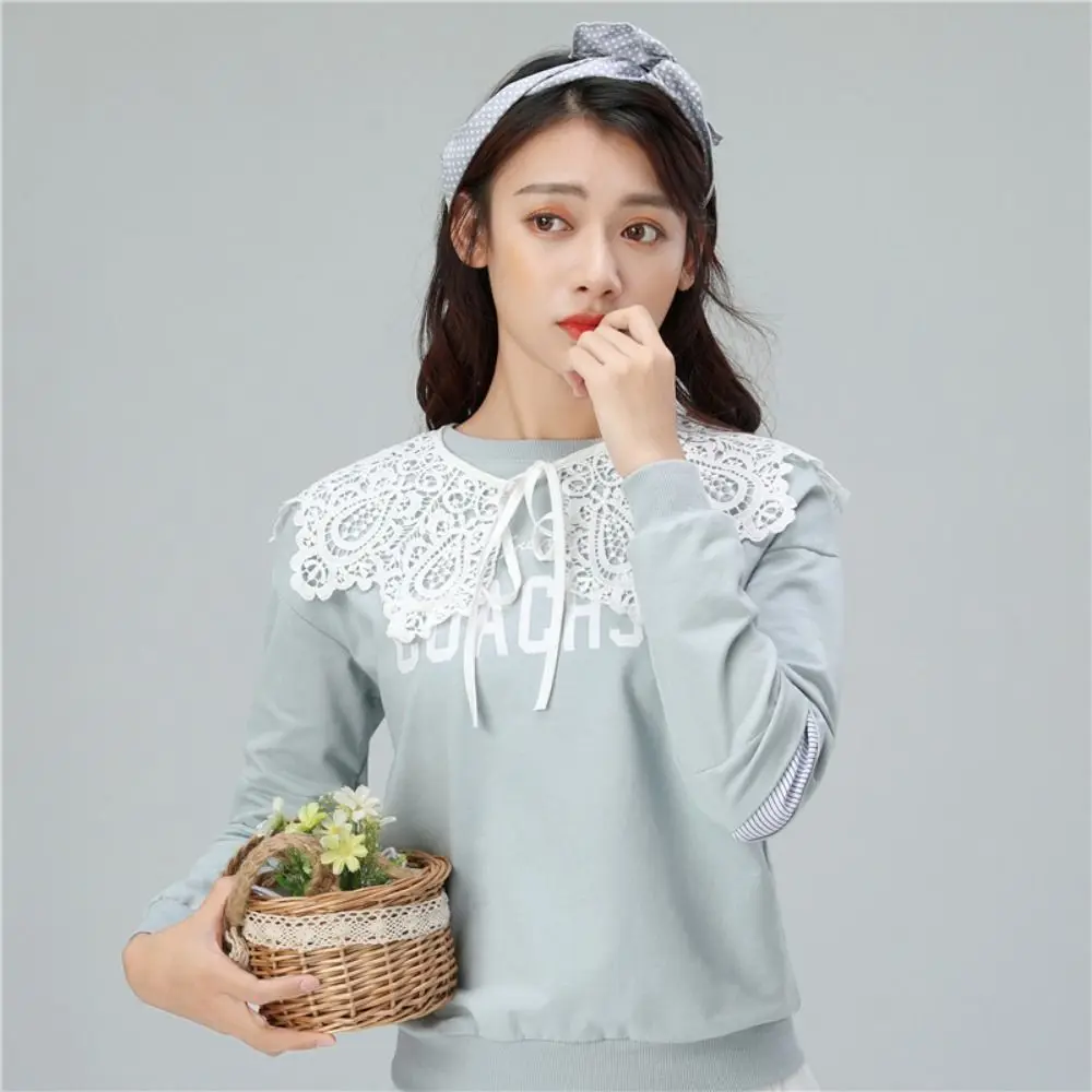 Fashion Lace Fake Collar Detachable White Hollow Collar Shawl Decoration Women