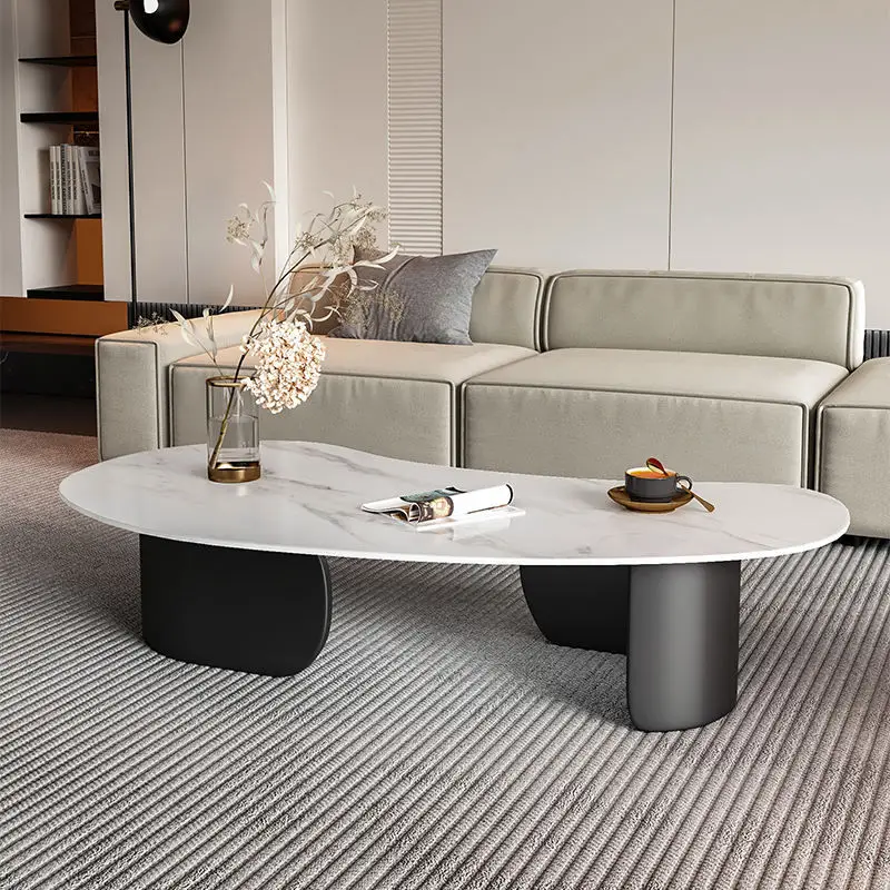 *Haavk Modern Coffee Table, Black Artificial Marble, Minimalist Luxury, Eco-friendly, Durable, Ideal for Small Apartments.