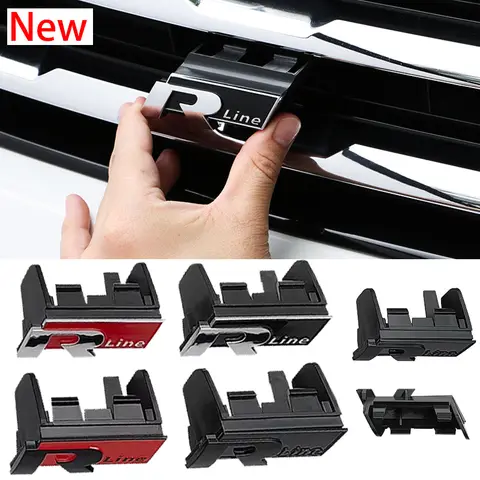 1Pc Car Front Grille Emblem Badge Sticker for Volkswagen VW Rline Logo Tiguan L TAYRON TACQUA T-ROC X Bora Passat Touran CC Golf