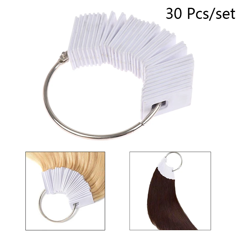 30Pc Hair Color Rings Hair Charts For Salon Hairdresser Dyeing Practice Swatches