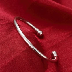 promotions 925 Sterling Silver Cuff Bangle fashion women jewelry High quality charm retro elegance circular bracelet wedding