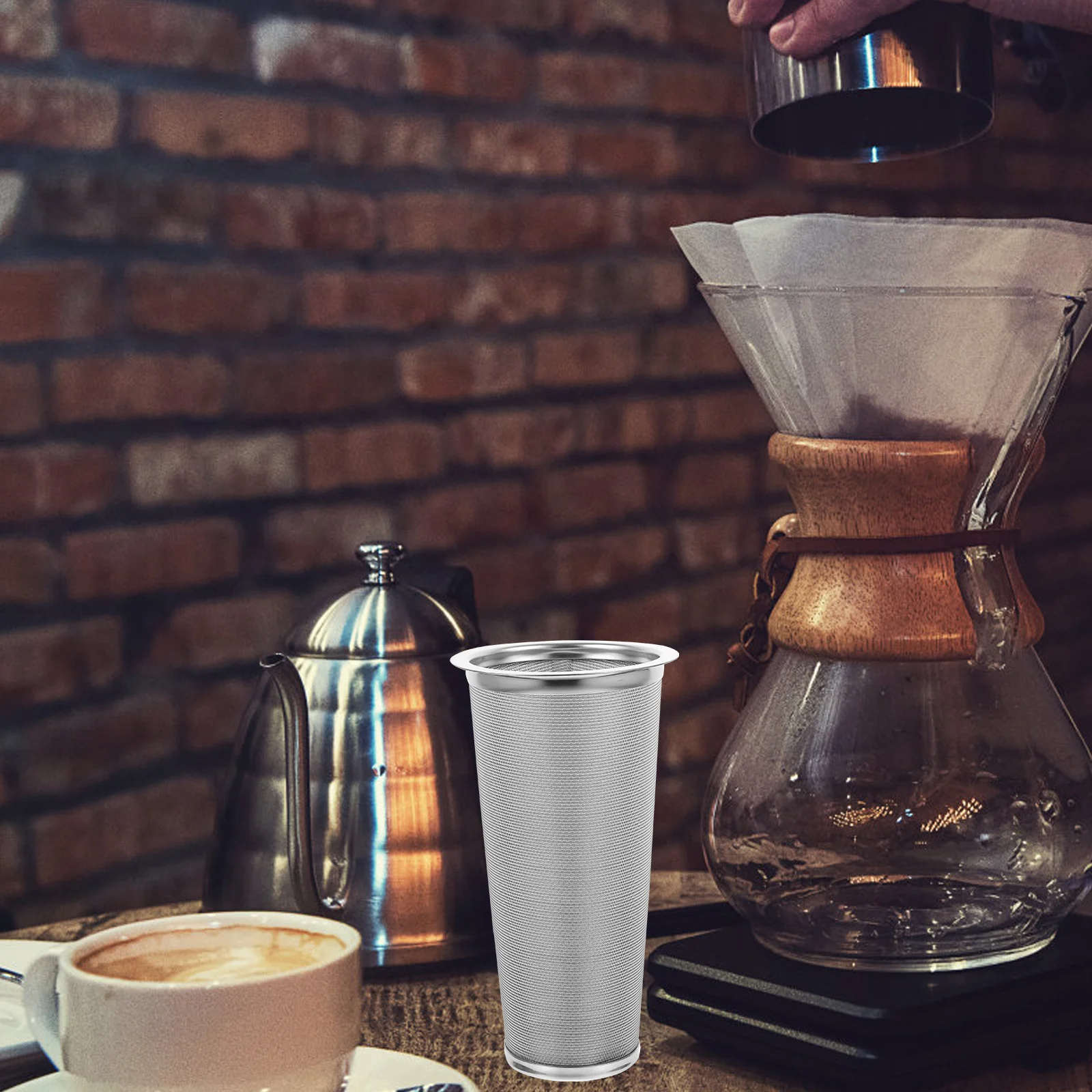 Roestvrijstalen koffiefilter 8x15cm Fijnmazig Cold Brew Zeef Thee-ei Mason Jar Accessoire Vruchtensapmaker