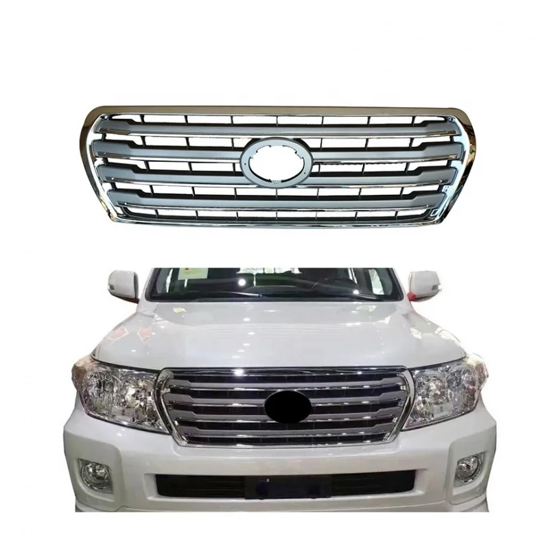 

MAICTOP Car Accessories Silver Grille Auto Front Grills for Land Cruiser LC200 2012