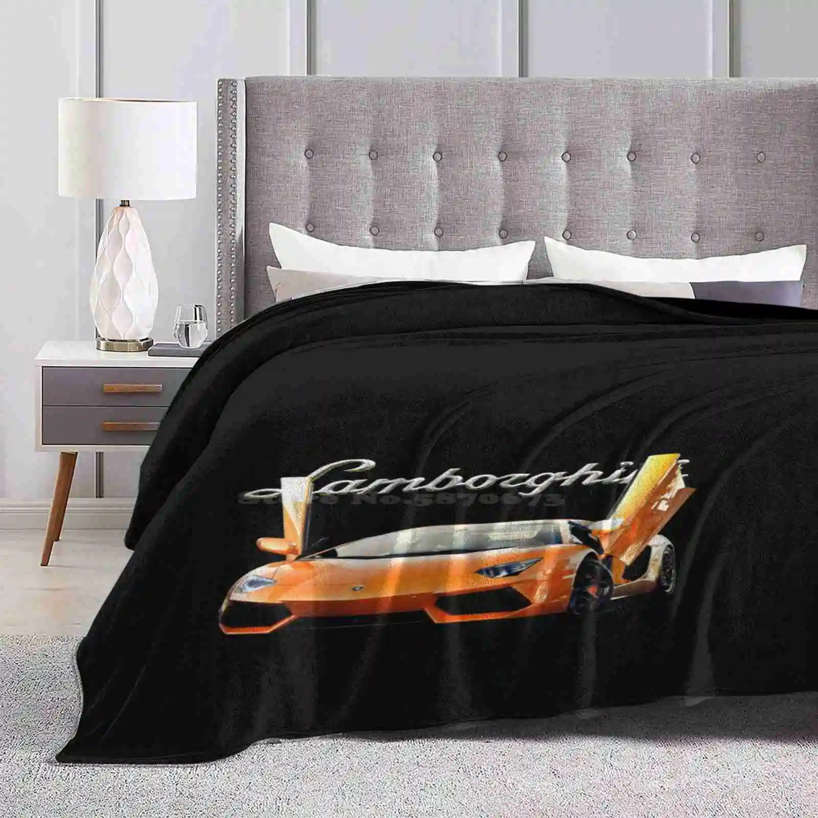 Vertical Doors Supercar Products Four Seasons Comfortable Warm Soft Throw Blanket Orange Cars Automobile Supercar Sportscar