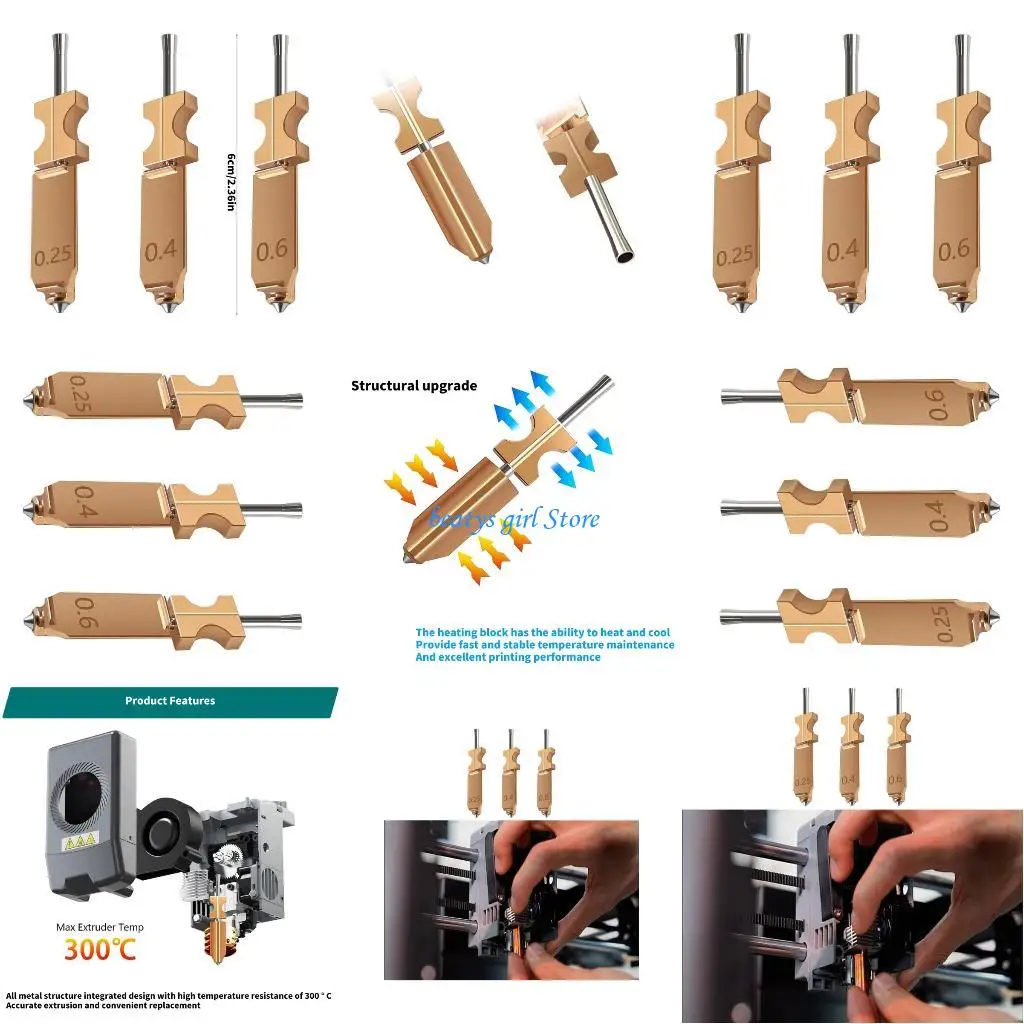 

C7AB Hardened Steel Nozzles For AD5X Printing Accuracy Stability Assurances Nozzle