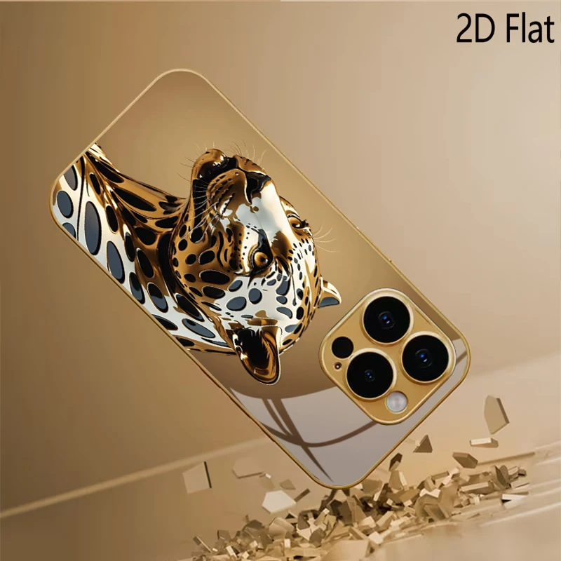 Cheetah print Patterned tempered glass design for iPhone16 17 Pro Max 15 14 13 12 11 ProMax Phone Case Camera Cover Shockproof H view 3