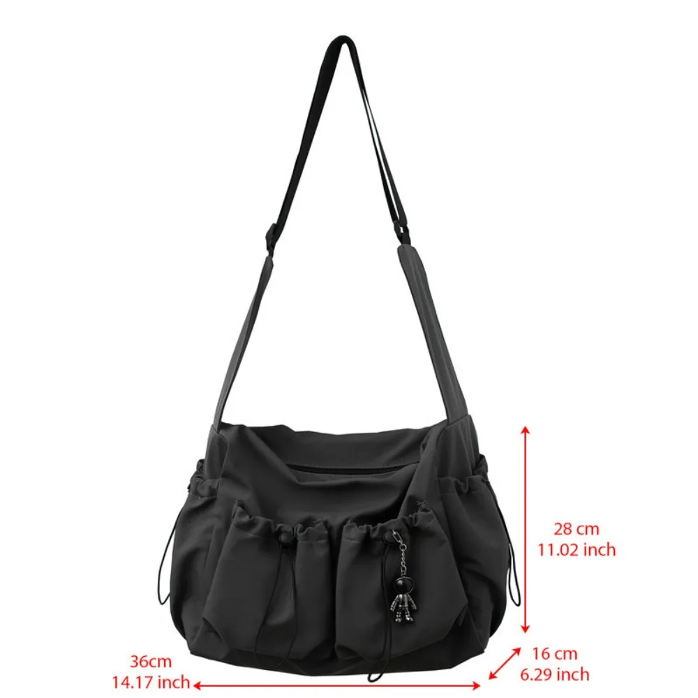 Nylon Work Style Crossbody Bag Fashion Solid Color Literary Youth Shoulder Bag Single Shoulder Bag Casual Student Messenger Bag