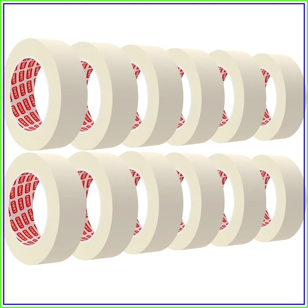 

1 Inch Masking Tape 12 Rolls 660 Yards, White Painters Tape for Clean Lines, Crafts & Labeling