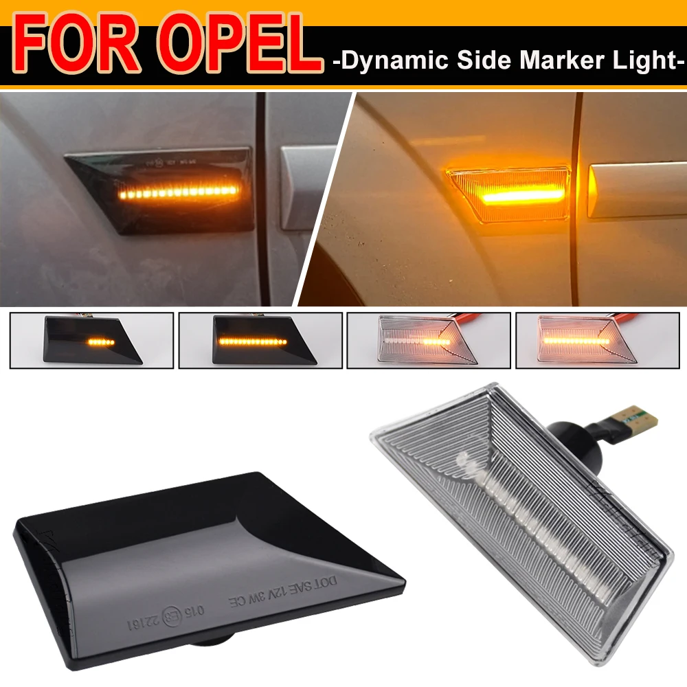 2x Led Dynamic Side Marker Turn Signal Light Sequential Blinker Indicator For Opel Vectra C Signum 2003 2004 2005 2006 2007 2008