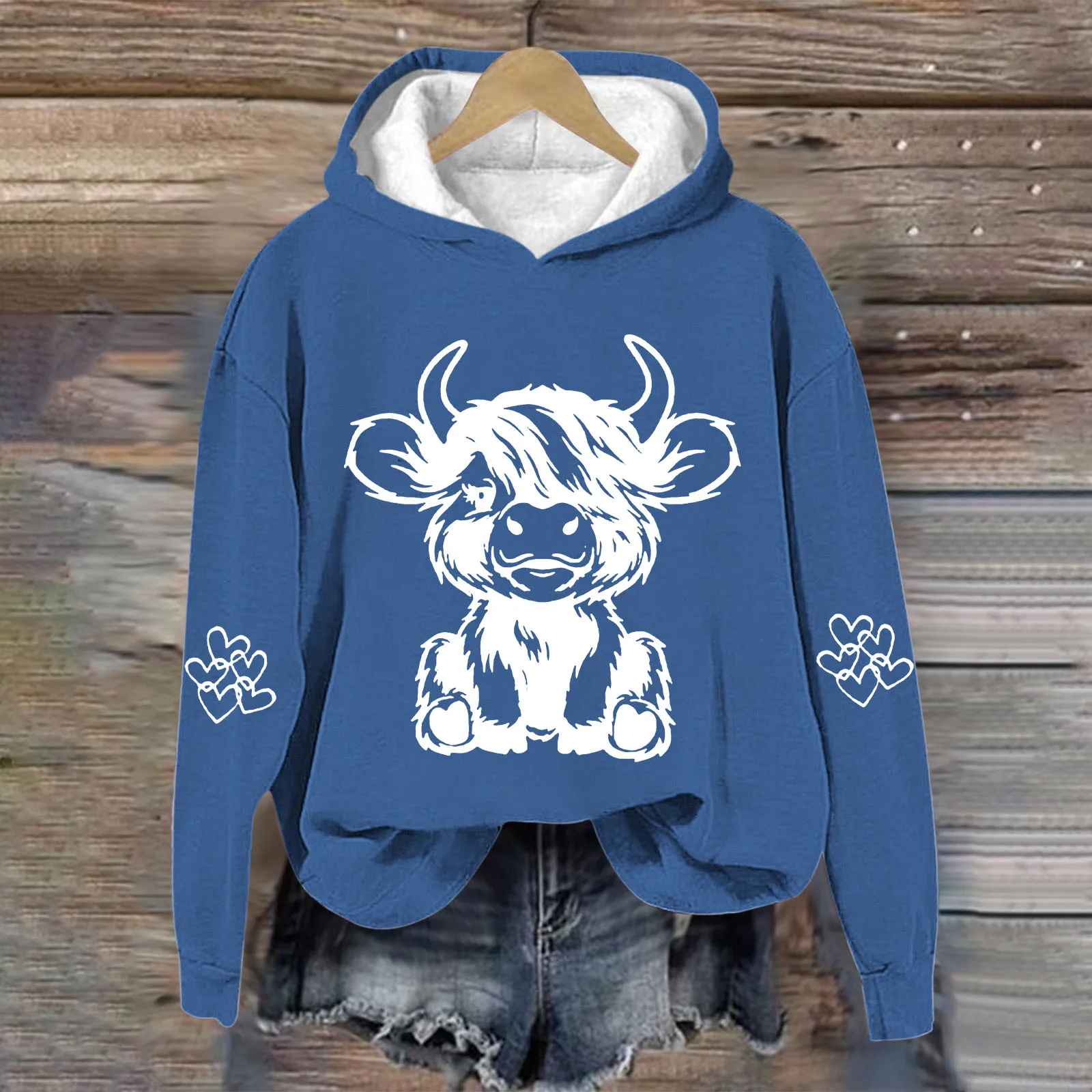 

Autunno Donna Loose Animal Print Long-sleeved Hooded Versatile Sweat A Capuche Femme Hoodie Pullovers Women Graphic Sweatshirts