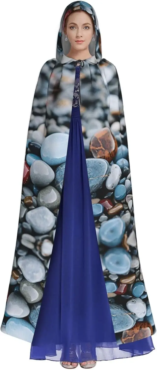 Rocks Over a Rippled print Adult Hooded Cape Carnival Festival Cape Cosplay Robe Costume party Gothic Carnival