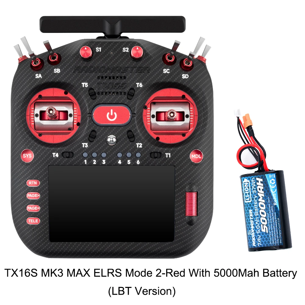 Pre-order RadioMaster TX16S MK3 MAX 2.4GHz 900MHz AG02 CNC Hall Gimbal 5 inch IPS touchscreen EdgeTX ExpressLRS radiocontroller