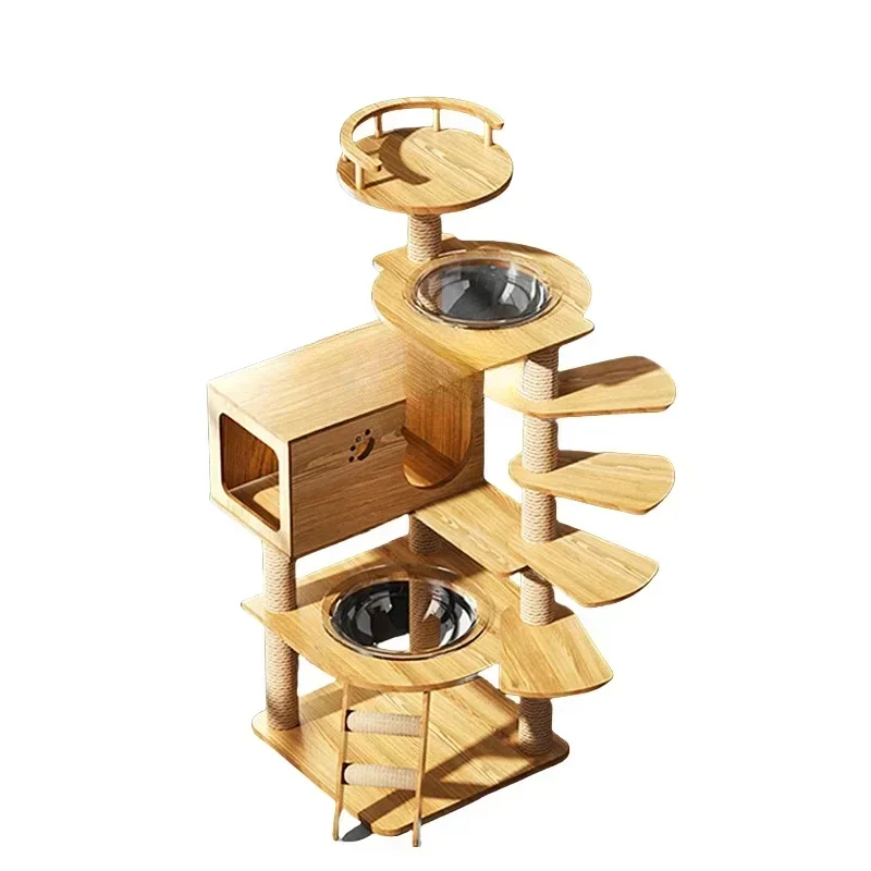 

Деревянный большой комплекс для кошек: когтеточка, домик, дерево-лазалка (не занимает много места)