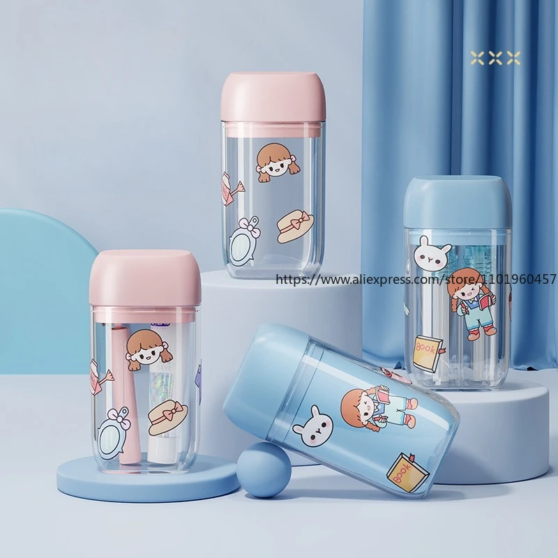 

Travel Toiletry Set with Mouthwash Cup Toothpaste Foldable Toothbrush Portable Travel-sized Bathroom Kit Bathroom Cups