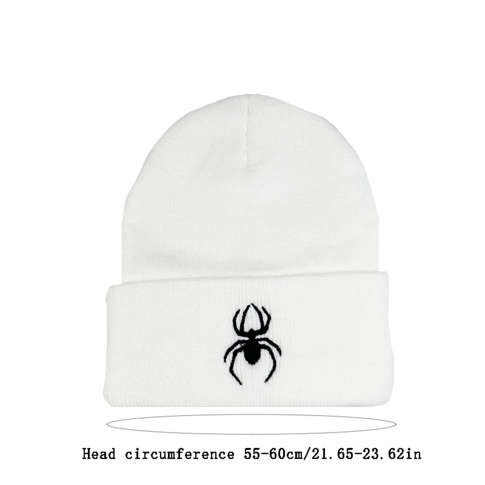 1pcs Spider Embroidery Knitted Cap Soft Autunm Winter Halloween Outdoor Hat Couple Gift Multiple Colors Available