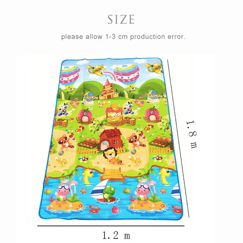 Baby Play Mat Educational Toy for Children Crawling Carpet Game Activity Gym Playground Doubel Sided Printed Kids Rug Foam Floor