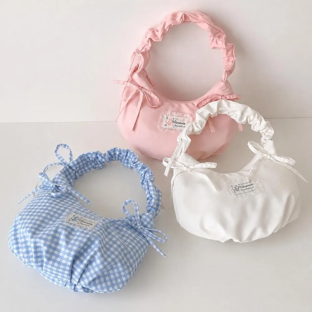 New Bow Decor Shoulder Bag Multifunctional Large Capacity Women Handbag Makeup Bag