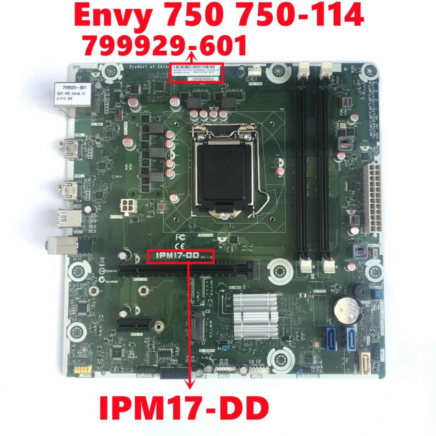 799929-601 799929-501 799929-001 Dành Cho HP Envy 750 750-114 Để Bàn Bo Mạch Chủ IPM17-DD Mainboard h170 DDR3L Thử Nghiệm Đầy Đủ Làm Việc