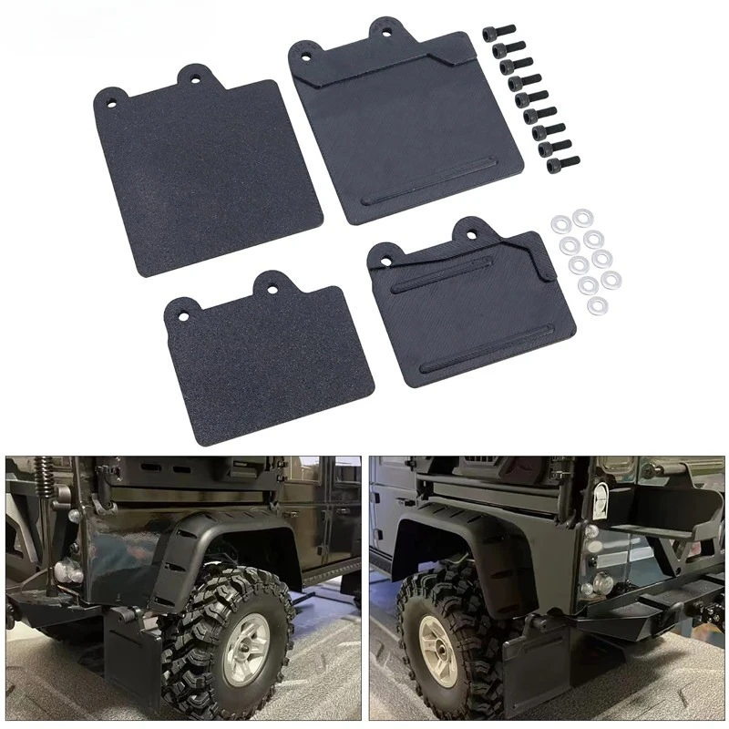 For MJX Hyper Go H8H 1/8 RC Crawler Scale Mud Flaps Set, Rubber Front Rear Fender Guards Upgrade Parts for H8H RC Car