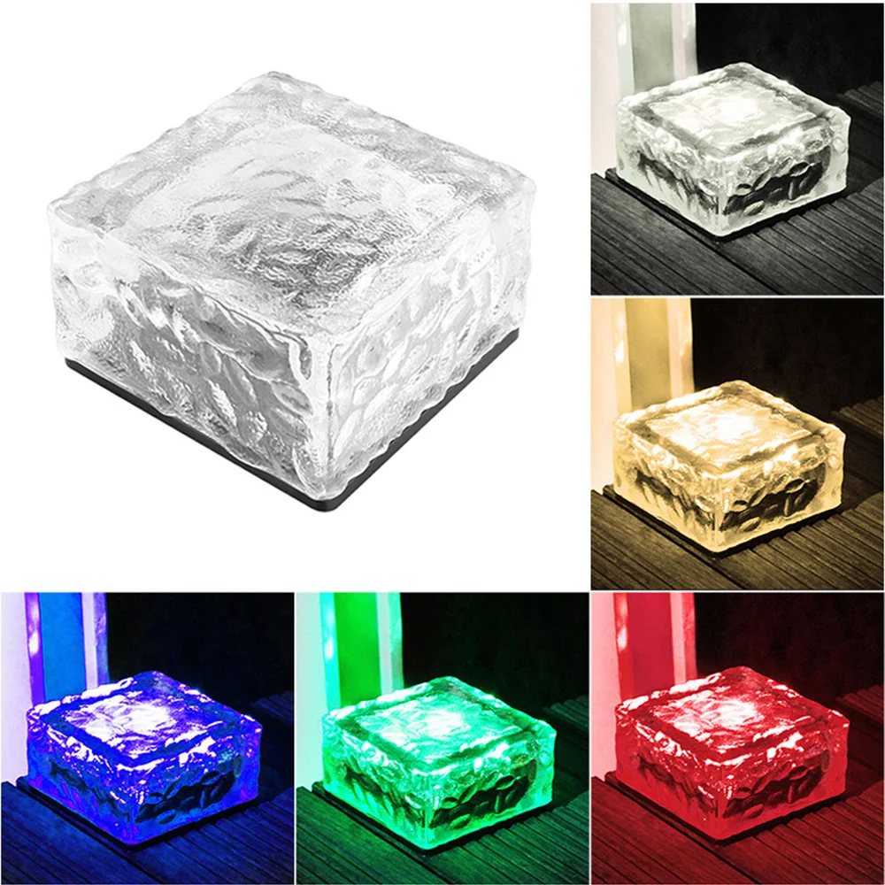 

Ice Cube Garden Sun Light Outdoor 4LED Solar Light Ice Brick Light Waterproof Stair Step Sun Tree Landscape Garden Decoration