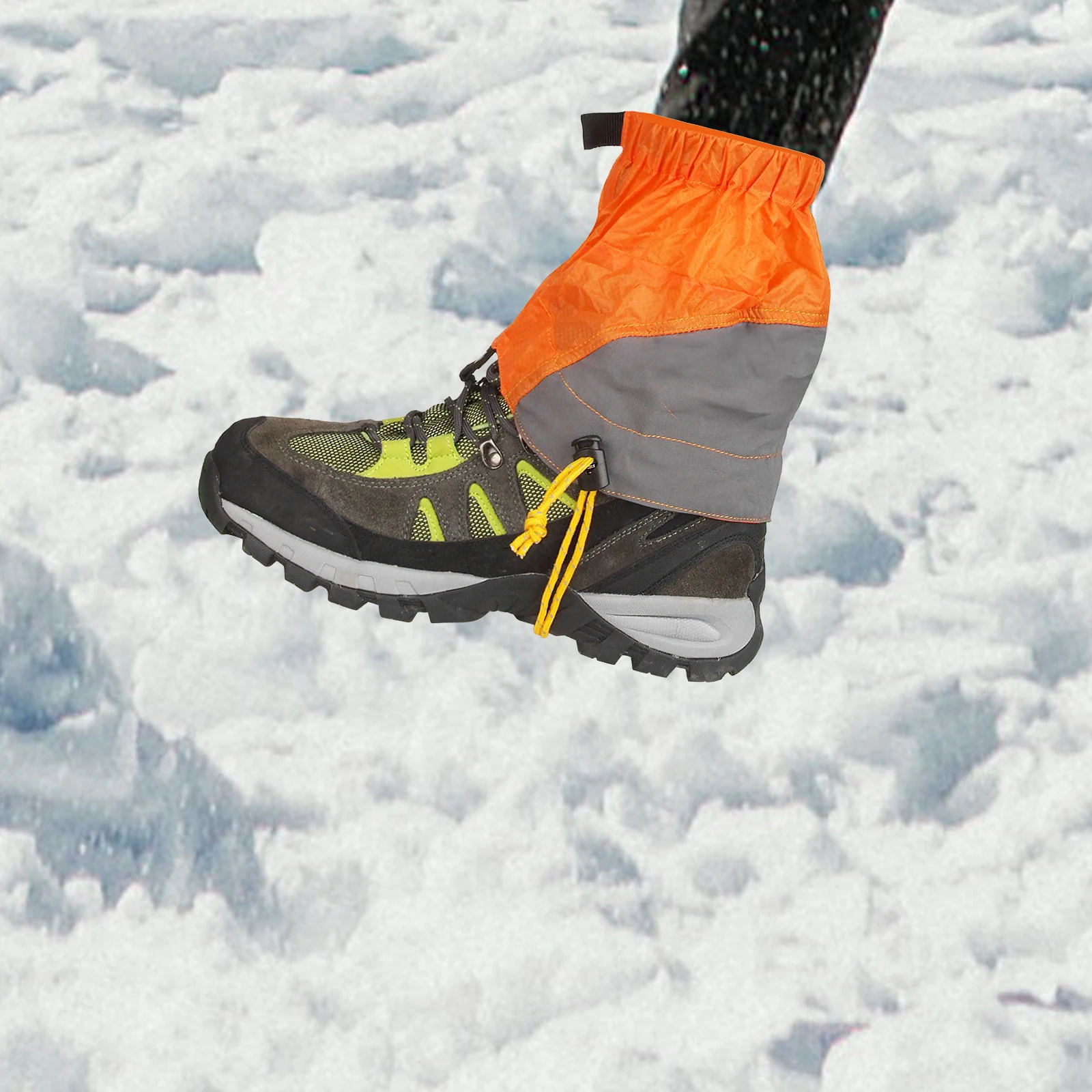 

Pair Waterproof Gaiters Adjustable Orange Outdoor Hiking Climbing Snowproof Walking Gaiters for Men Women Ankle Walking Gaiter