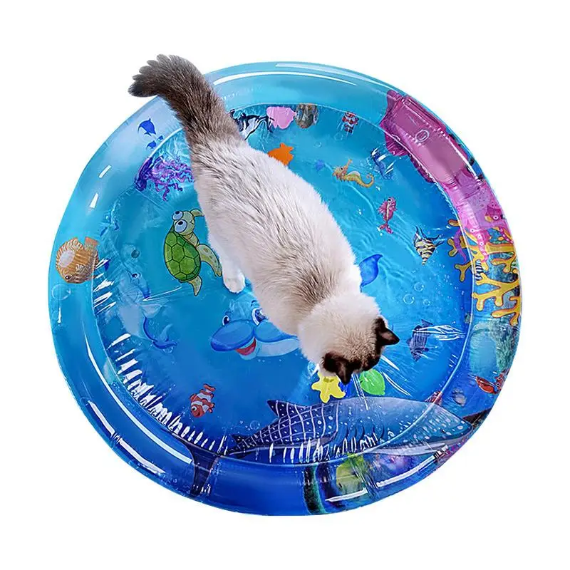 

Water Sensory Play Mat Inflatable Water Mat For Cat And Dog Pet Playmat With Fish Sea Theme Sensory Toy Water