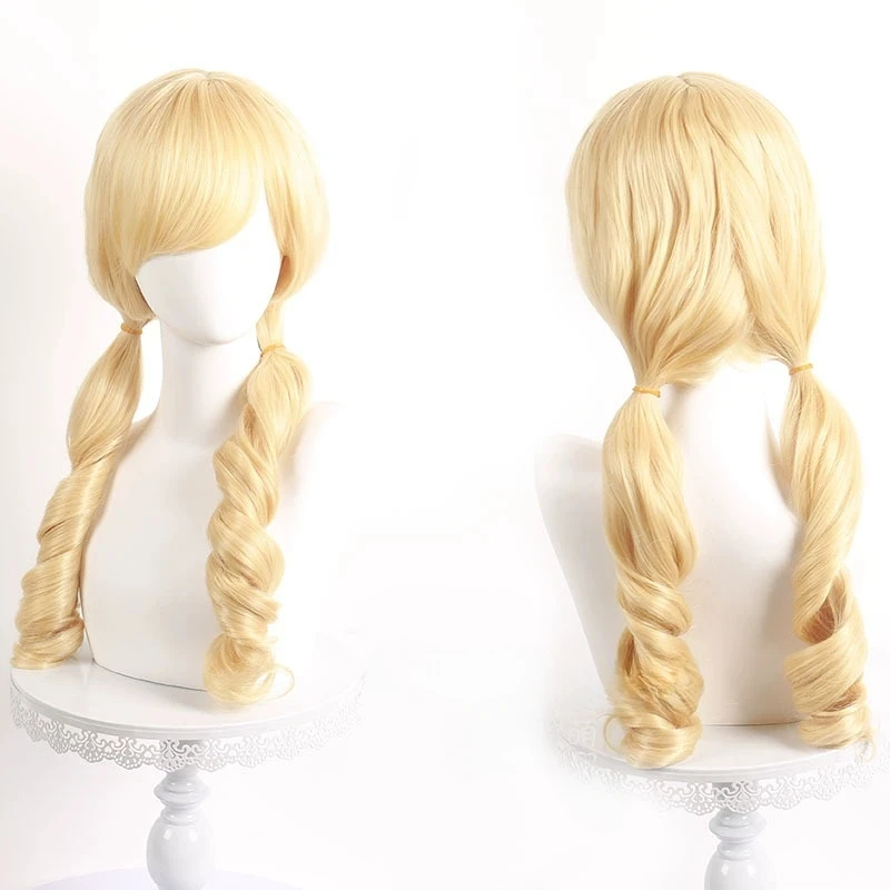Anime Tomoe Mami Cosplay Wig Puella Magi Madoka Magica Combats Wig  Heat Resistant Silk Mesh Wig Halloween Party Wigs