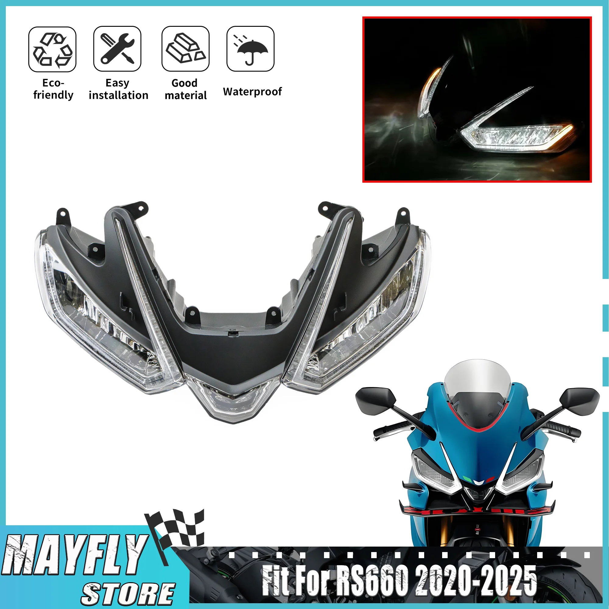 LED Head Light Fit For 2020 - 2025 Aprilia RS660 Motorcycle Led Headlight Headlamp RS 660 2021 2022 2023 2024