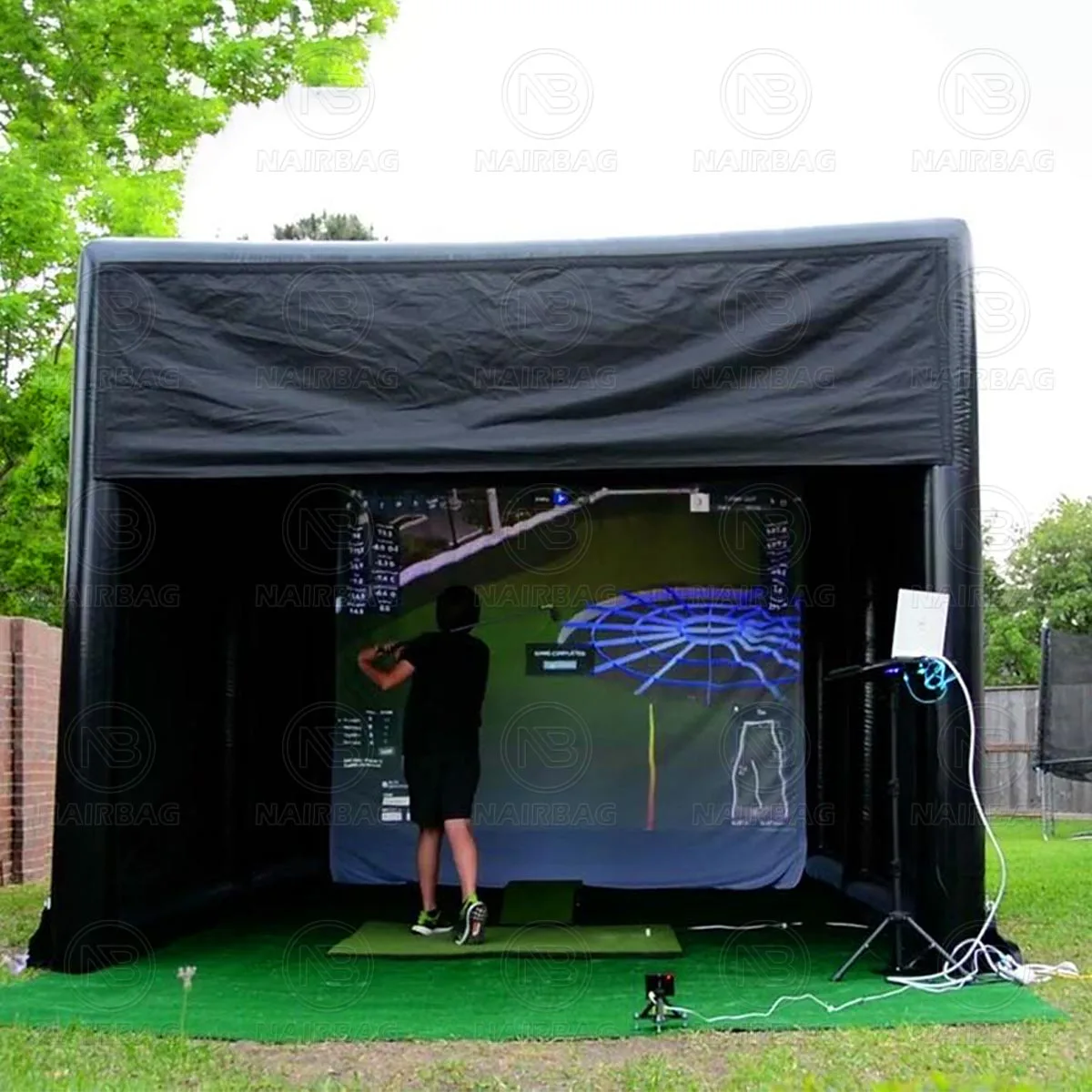 Inflatable Golf Simulator Enclosure Commercial Grade Inflatable Screening Golf Tent Enclosures For Golfing Experience Practice