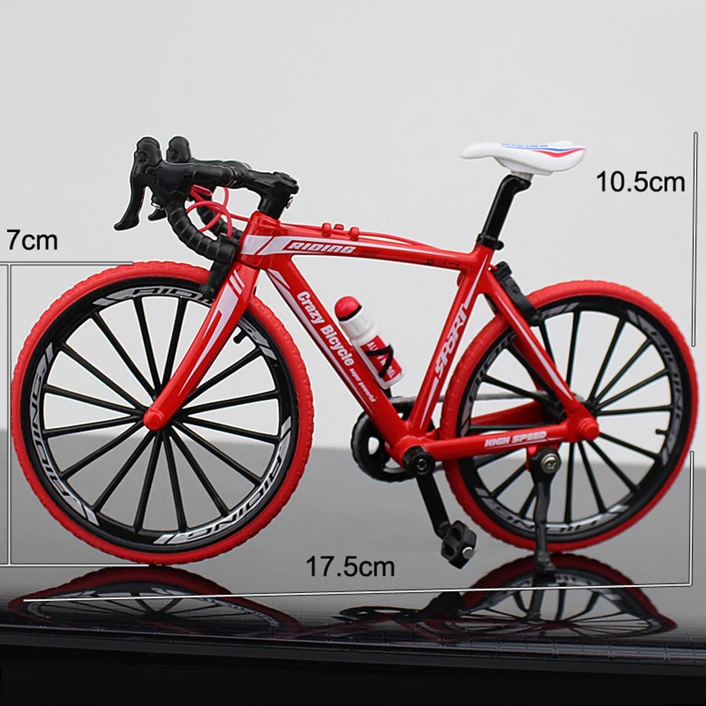 1:10 Alloy Bicycle Model Diecast Metal Finger Mountain Bike Curved Handlebar Bike Adult Collectible Children Toys,Black