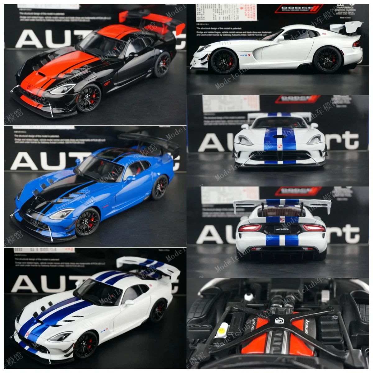 

Autoart 1:18 Viper ACR Simulation Limited Edition, все открытые металлические статические модели автомобиля из сплава, игрушка в подарок