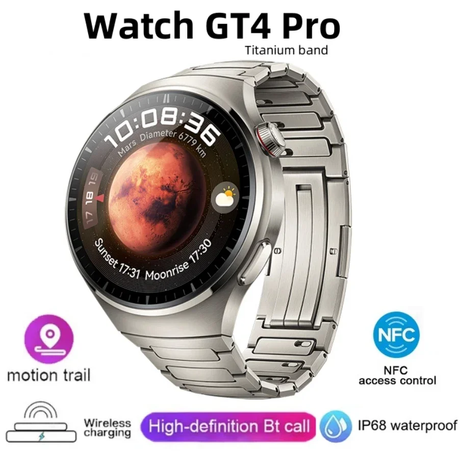 

GT4 PRO Смарт-часы для мужчин для Huawei Watch 4 Pro 1,6 дюйма HD-экран Bluetooth-вызов GPS NFC Heart Rate Fitness SmartWatch 2023 Новинка