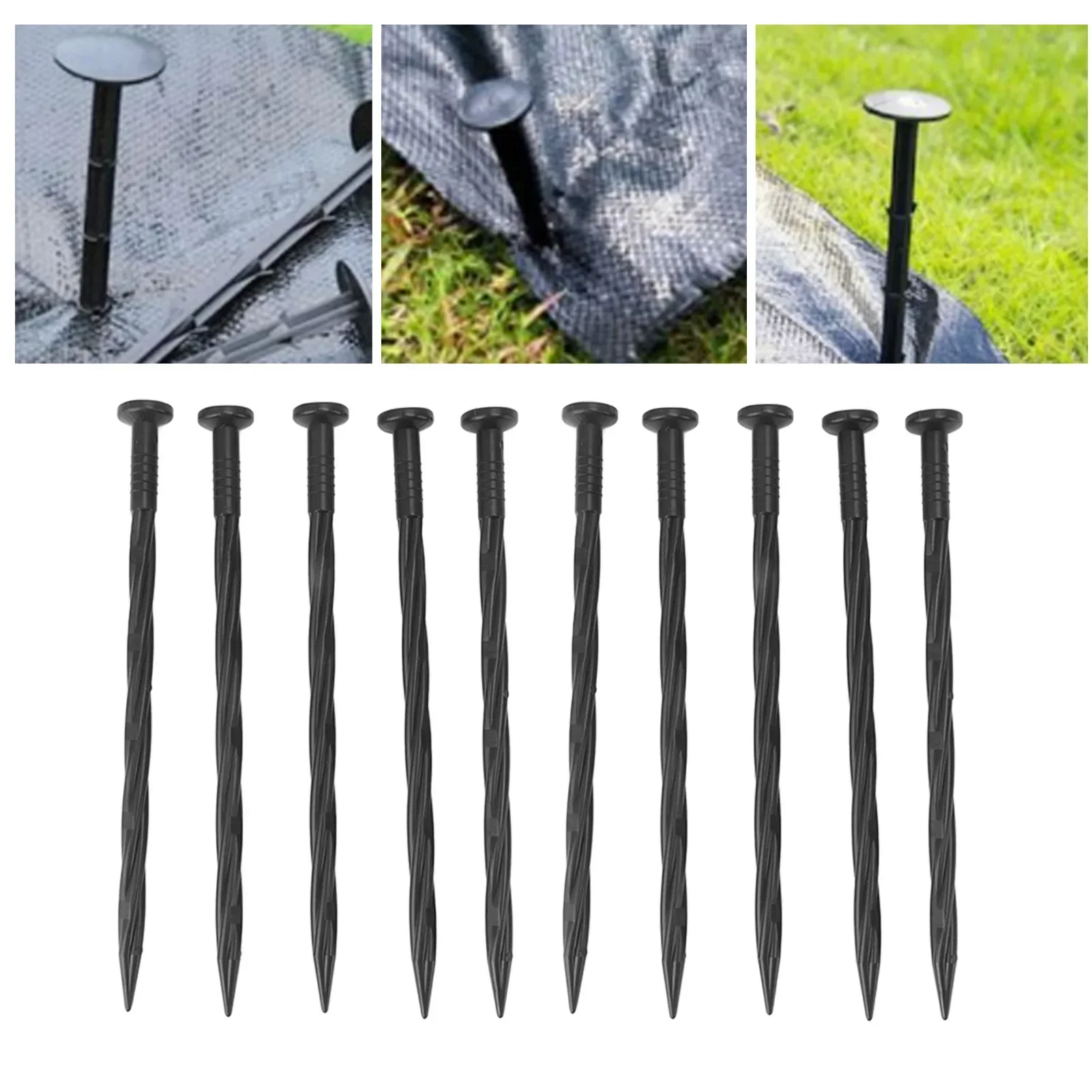 50Pcs Edging Stakes Spiral Nylon Landscape Anchoring Spikes For Paver Edging Weed Barriers Turf Tent