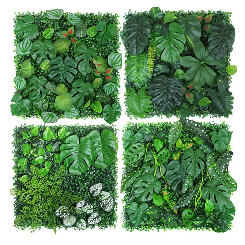 

50x50CM 3D green Artificial Plants Grass Backdrop Wall Wedding Boxwood Hedge Panels for Indoor Outdoor Garden Decor Fake Lawn