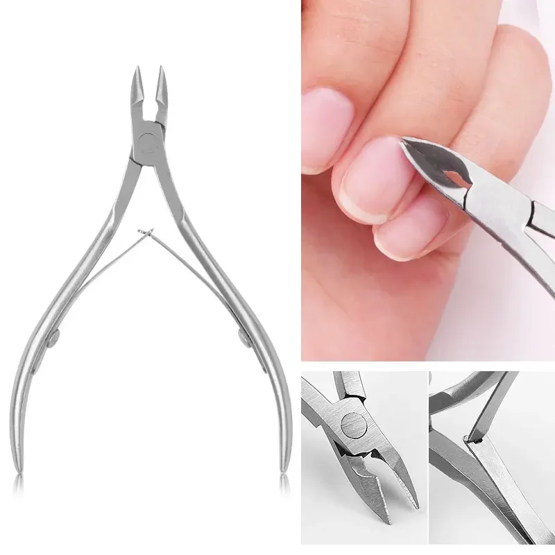 Profissional de Aço Inoxidável Cutícula Nail Clipper, Nail Art, Manicure, Pedicure Cuidados, Alicate Guarnição, Cortador, Beleza Tesoura Ferramentas