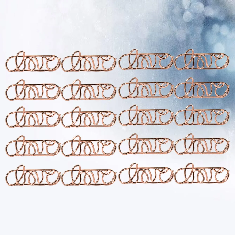 

20Pcs Metal Paper Clips Easy Attach Remove Firm Grip Cartoon Shape Decorative Stationery Office School Use Metal Paper Clips