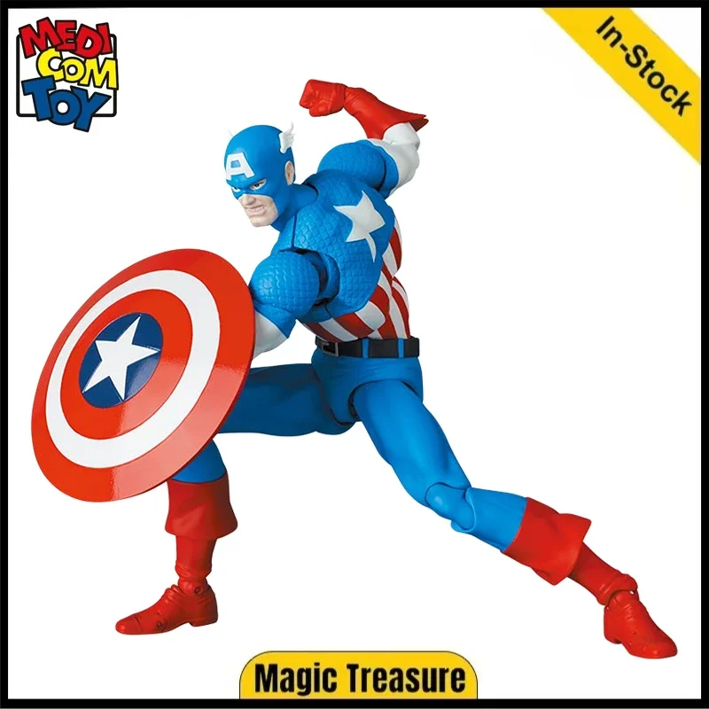 Original Medicom Toy MAFEX No. 217 MARVEL Captain America Steven Rogers Comic Version Movable Model Toy Figure Gift