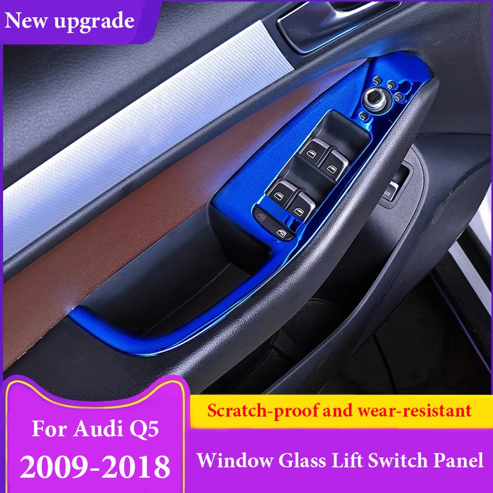 

For Audi Q5 2009 2010 2011 2012 2013-2018 Interior Door Window Glass lifter Switch Button frame Cover Trim Auto Accessories