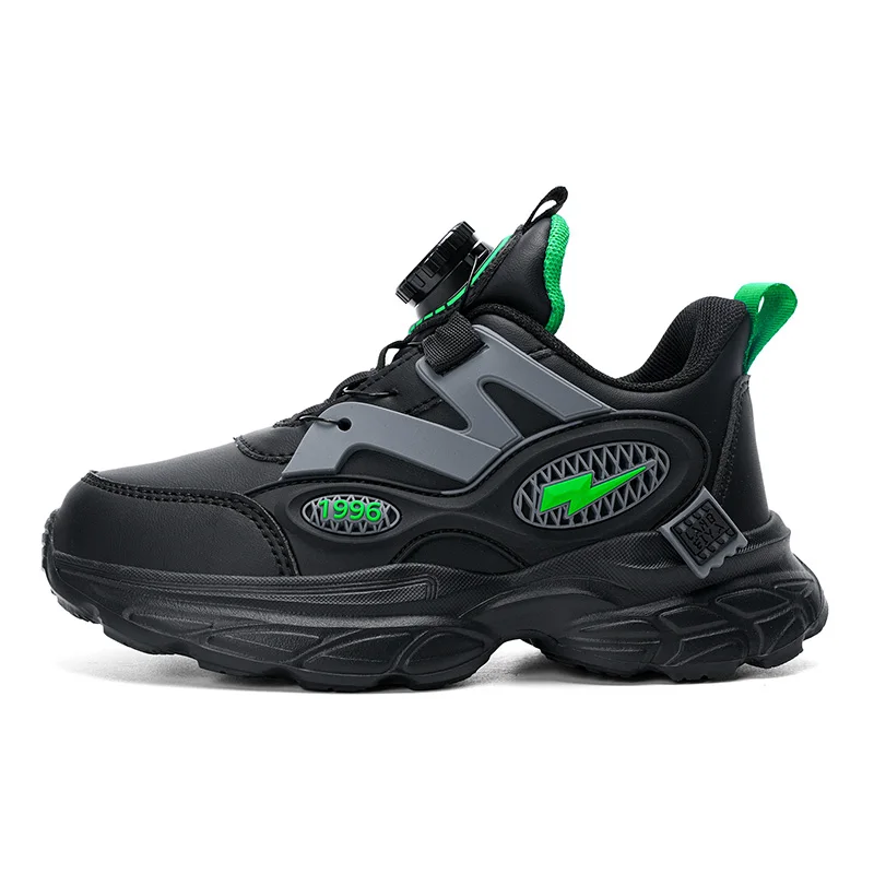 

Fashion Children Shoes Boys Sneaker Autumn Black PU Leather Sneaker Kids Platform Casual Sports Tennis Shoes for Boy Size 28-39