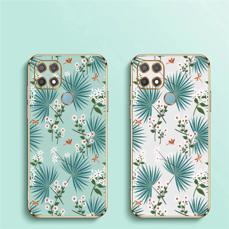 ل انفينيكس الذكية 10 زهرة يترك نمط جراب هاتف ل انفينيكس الذكية 6 HD 5 برو 10 8 7 غطاء سيليكون تصفيح للصدمات #6