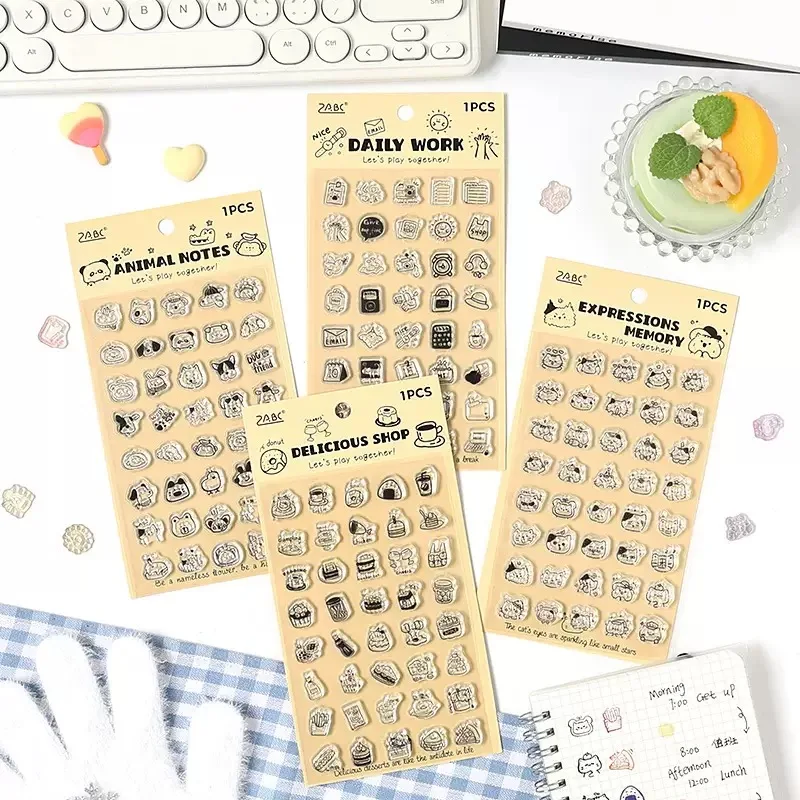 40 Uds sellos de silicona para planificadores de álbumes de recortes de diario juego de sellos transparentes para niños pegatinas decorativas artesanales