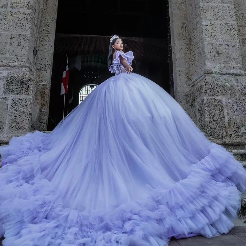 

High Quality Quinceneara Dress Organza With Embroidery Bead Ballgown Sleeveless V-Neck Prom Gown Customized Vestido De Noche