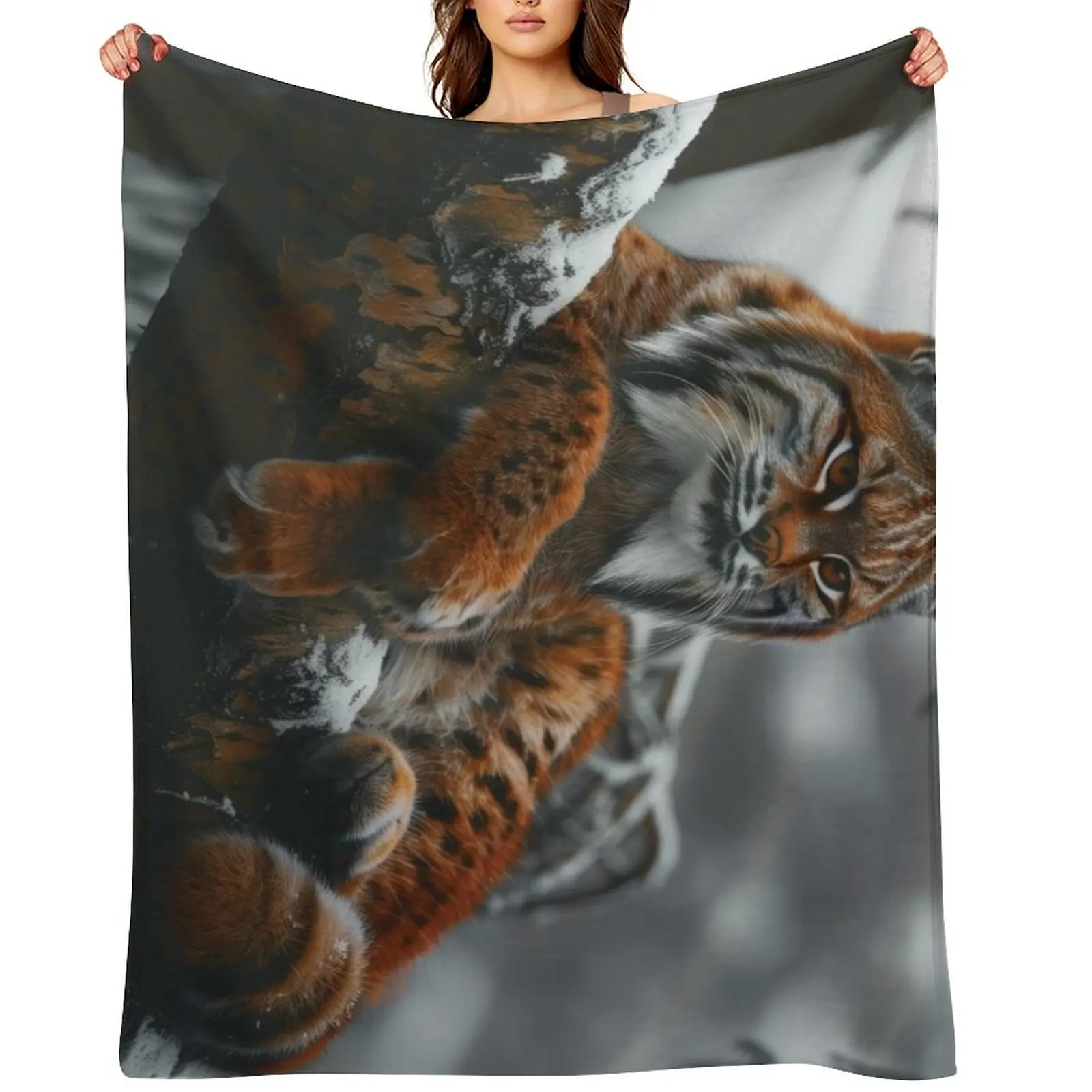

Bobcat [4] - Winter Edition Throw Blanket Designers Blankets For Sofas Plaid on the sofa Giant Sofa Blankets