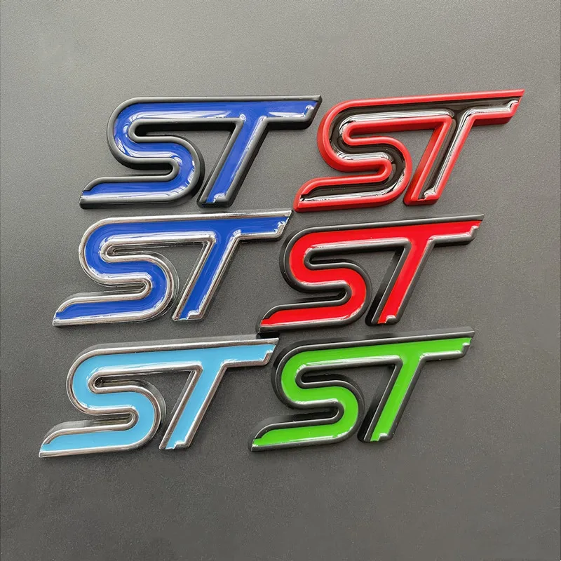 3D Metal Logo ST Badge Car Trunk Emblem For Ford Mondeo Puma Fiesta MK6 Explorer Focus MK2 MK3 MK4 ST Sticker Accessories