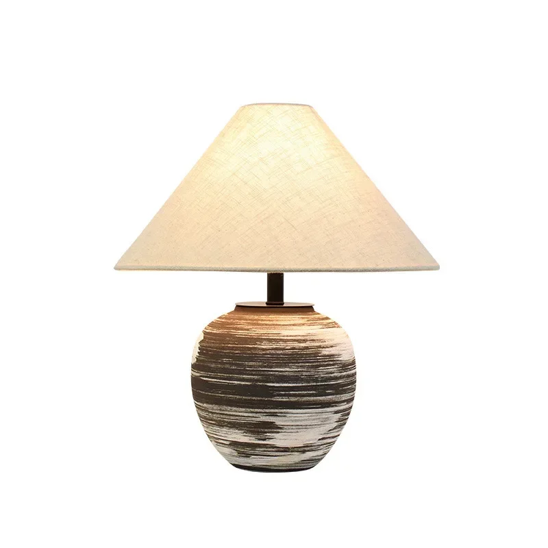 

Wabi Sabi wind ceramic table lamp designer retro living room decoration homestay model room hotel creative bedroom bedside lamp