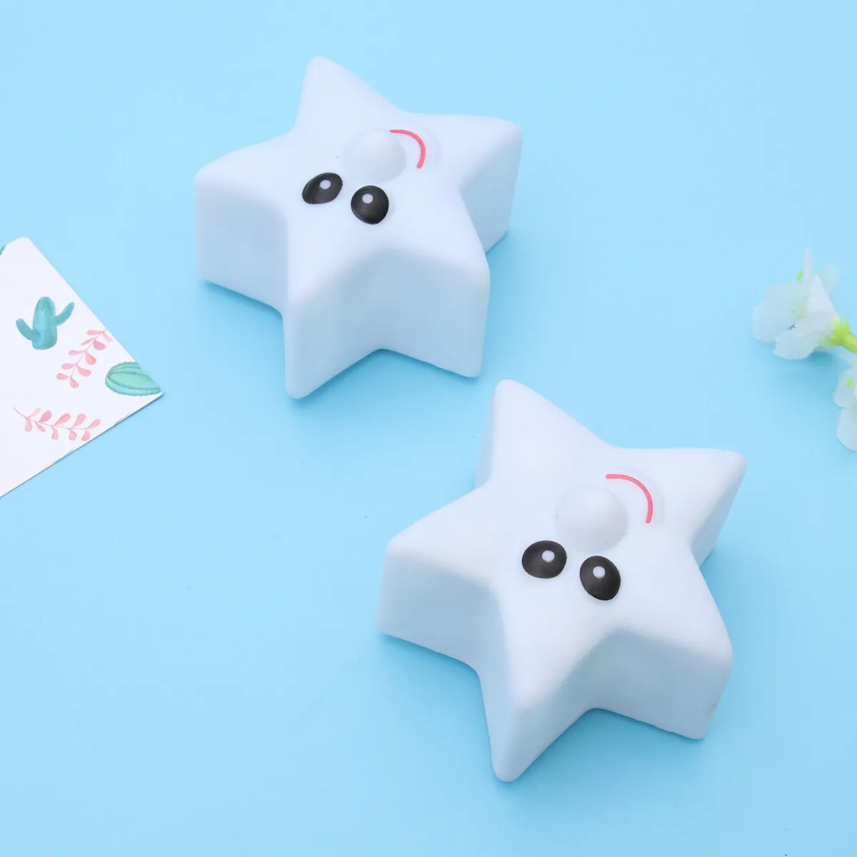 

6Pcs Five-Pointed Star Night Light Colorful LED Bed Lamp Cartoon Kids Room Decoration Adorable Operated