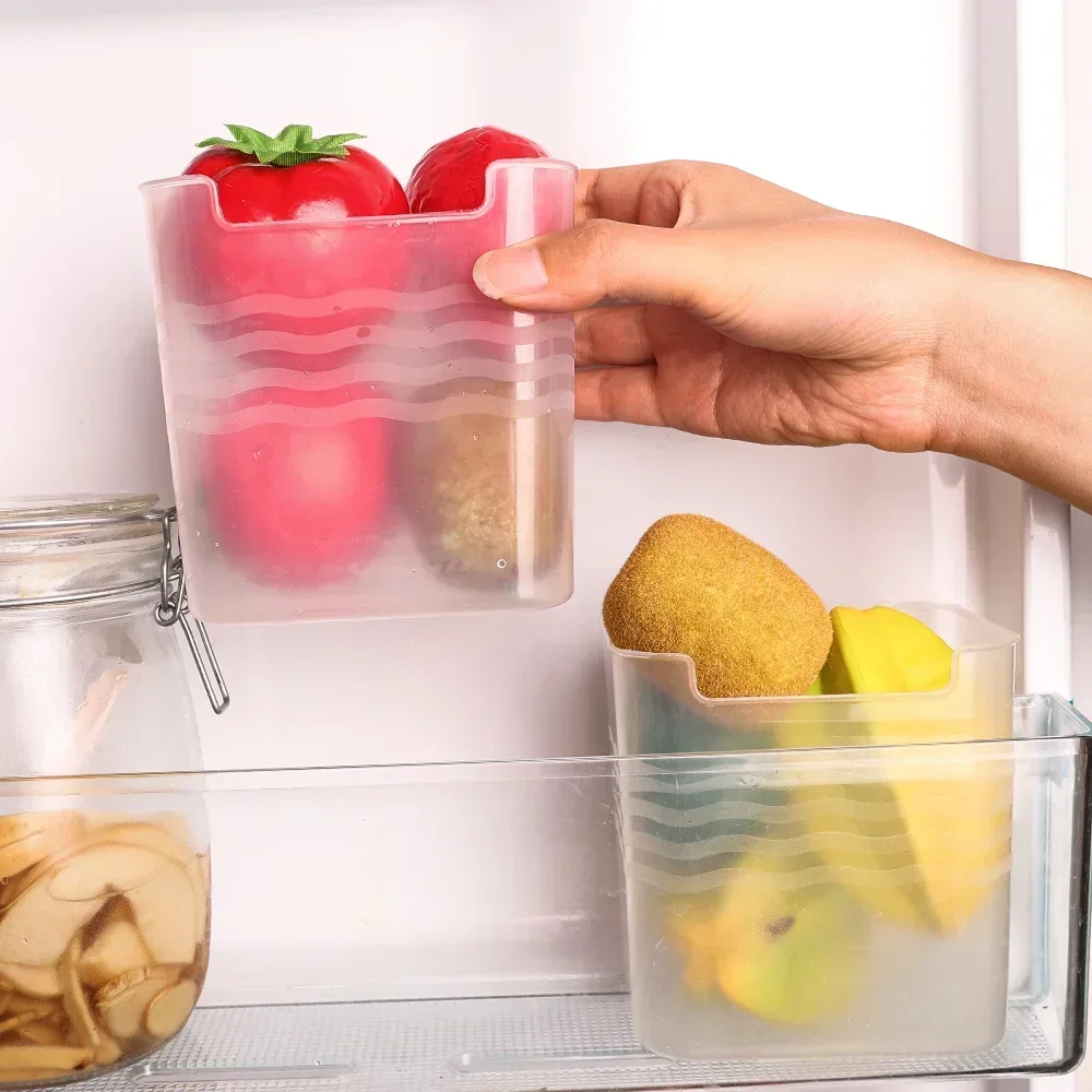 5/1Pc Fridge Side Door Storage Box Plastic Translucent Refrigerator Fresh Organizer Fruit Spice Food Container Boxes For Kitchen